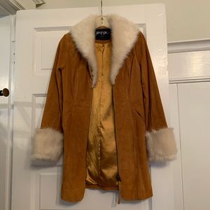 Nasty Gal faux suede with fur jacket
